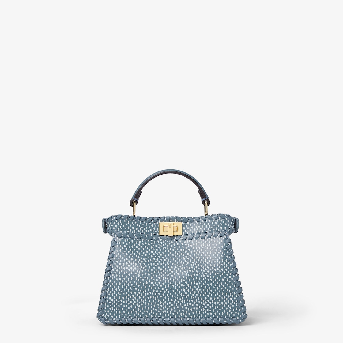 FENDI Peekaboo ISeeU Petite Mercury blue interlaced leather bag - Image 5